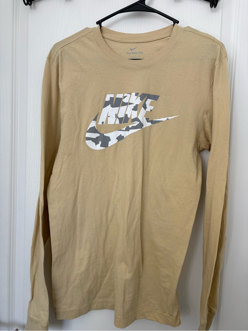 Nike Tan Long-Sleeve Camo Logo Tee